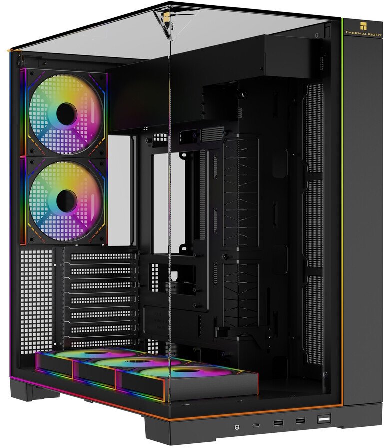 Корпус Thermalright TR-A70 ARGB Fan5-M (TRA70AF5MB) / Black / TG / 5 x120mm ARGB PWM Fans / ARGB Strip / USB Type-C / ATX