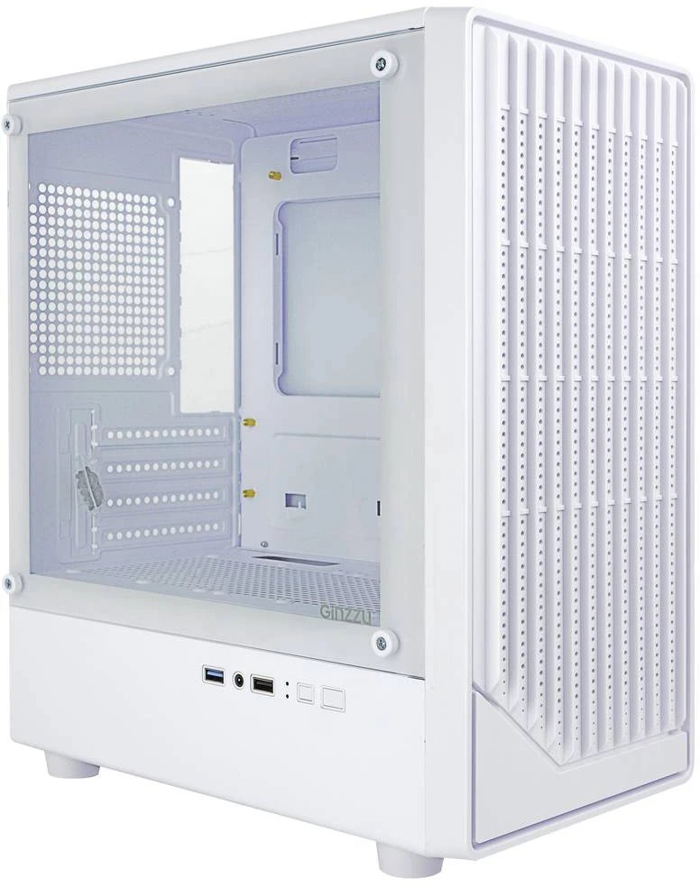 Корпус Ginzzu CL413 mATX передняя панель Решетка белый