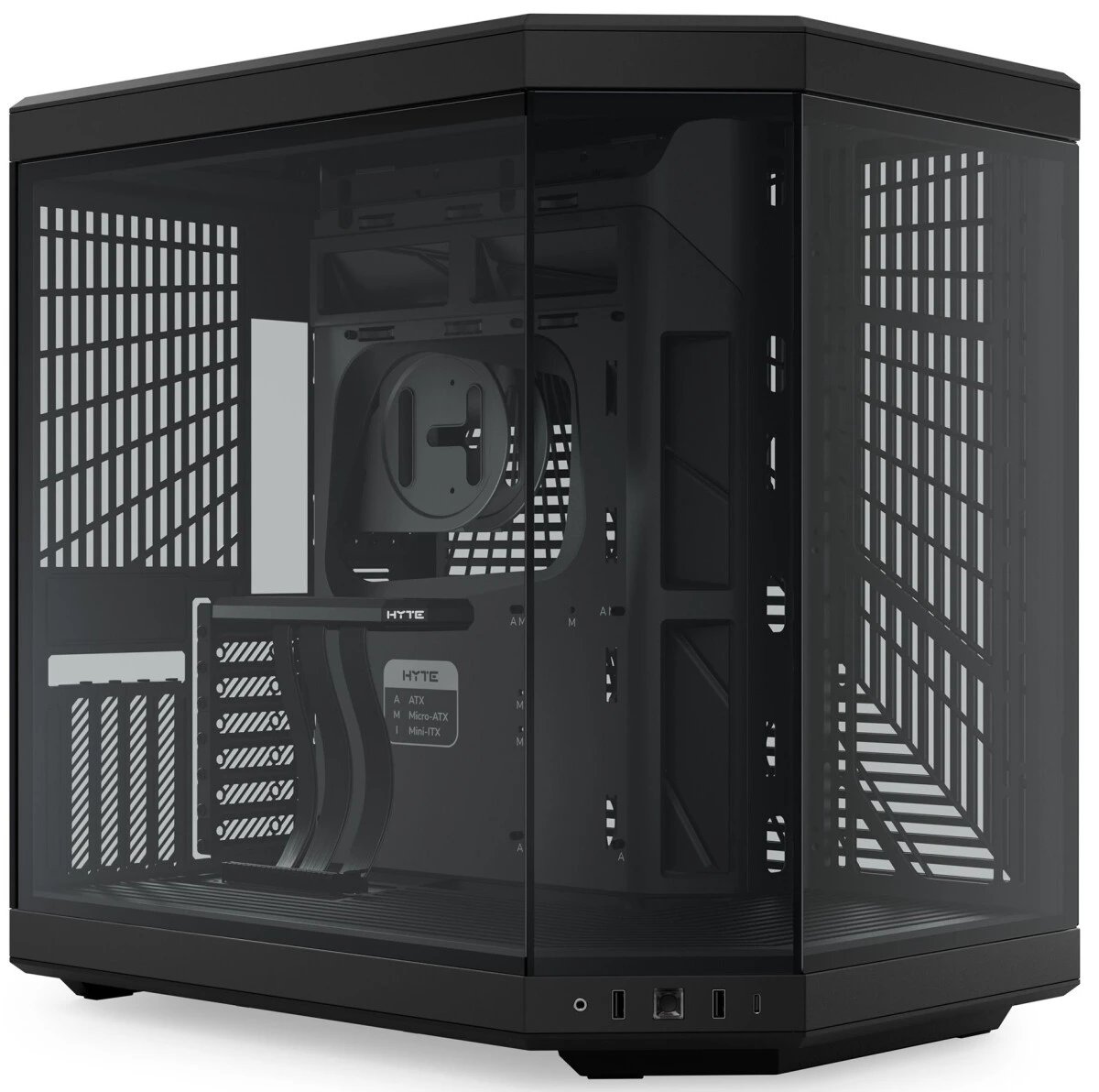 Корпус HYTE Y70 (CS-HYTE-Y70-B), без БП, Midi-Tower, TG, no fans, 2xUSB-A 3.2, 1xUSB Type-C, E-ATX, ATX, mITX Black