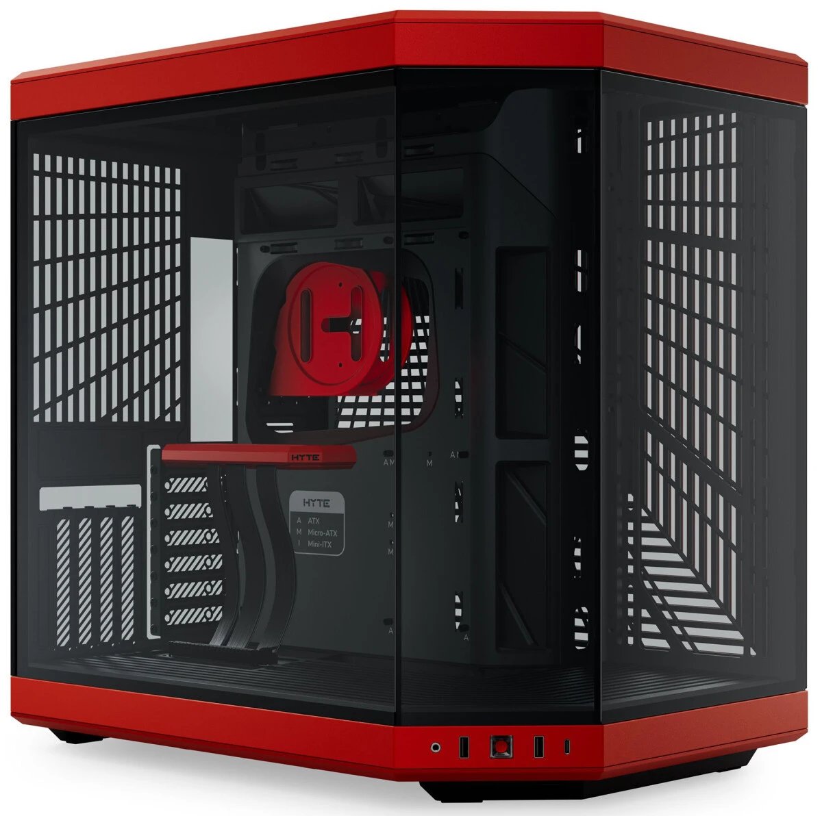 Корпус HYTE Y70 (CS-HYTE-Y70-BR), без БП, Midi-Tower, TG, no fans, 2xUSB-A 3.2, 1xUSB Type-C, E-ATX, ATX, mITX Black Cherry