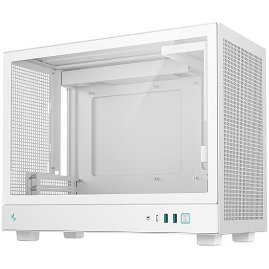 Корпус Deepcool CH160 Plus WH без БП, боковое окно (закаленное стекло), белый, Micro ATX/Mini-ITX