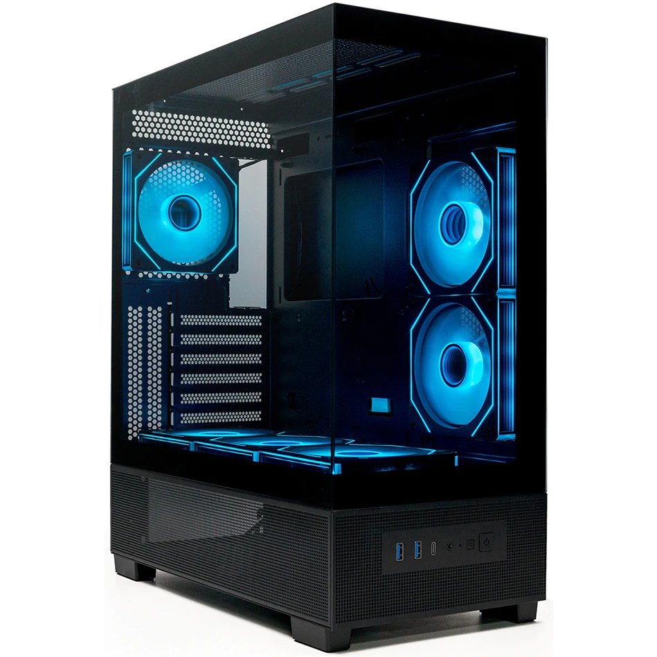 Корпус XASTRA Q500 6ARGB-C10-UC Black (Q500-6FM12A-C10-UC) ATX/Aquarium/Screewless/ 6x120mm ARGB PWM FM fans/Argb+PWM HUB 10port/ Type-C