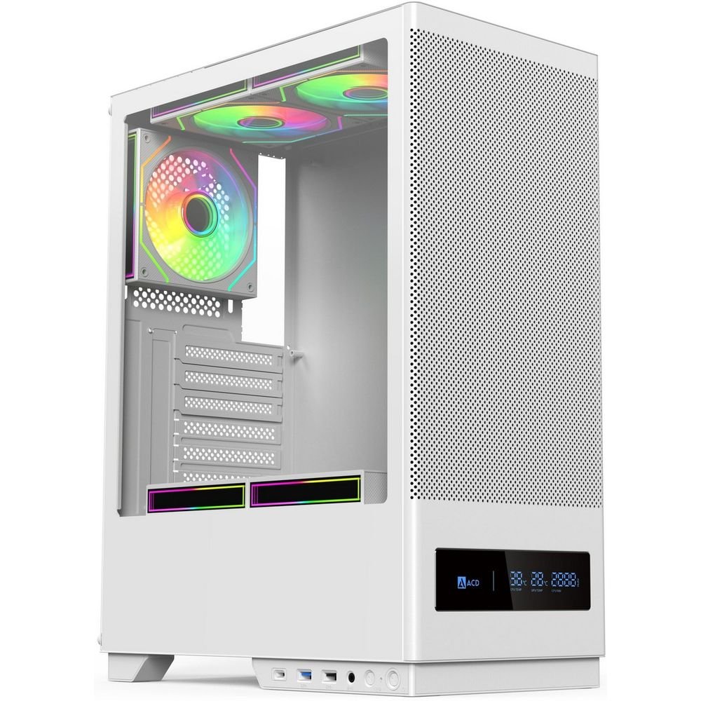 Корпус ACD Citadel 108DW (AH-SI1G0W-00) ATX, Type-C + 2 X USB ports + HD audio combo, Mesh, TG, White