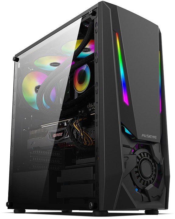 Корпус ALSEYE Reactor-B Mini-ITX/Micro ATX/ATX USB2.0*2+HD Audio+USB3.0*1 USB2.0*2+HD Audio+USB3.0*1
