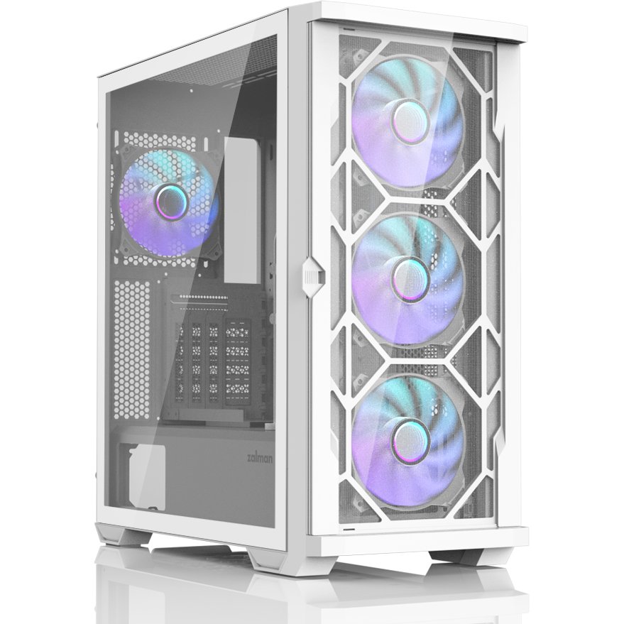 Корпус ZALMAN Z10 Duo White, ATX, White, Window, 2x3.5", 2x2.5", 2xUSB3.0, 1xUSB 3.1 Type-C, Front 3x120mm Infinity Mirror ARGB, Rear 1x120mm Infinity