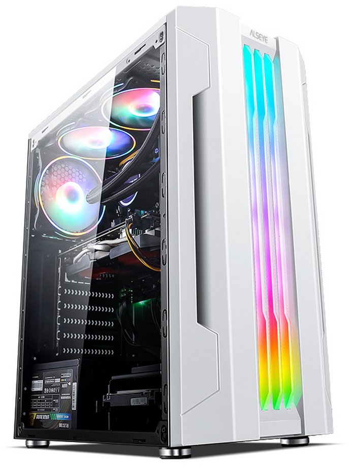 Корпус ALSEYE Auro 3.0-W Mini-ITX/Micro ATX/ATX, USB2.0*2+HD Audio+USB3.0*1, "H.D.D.(3.5")*2pcs+S.S.D(2.5")*2pcs, 354*185*413mm"