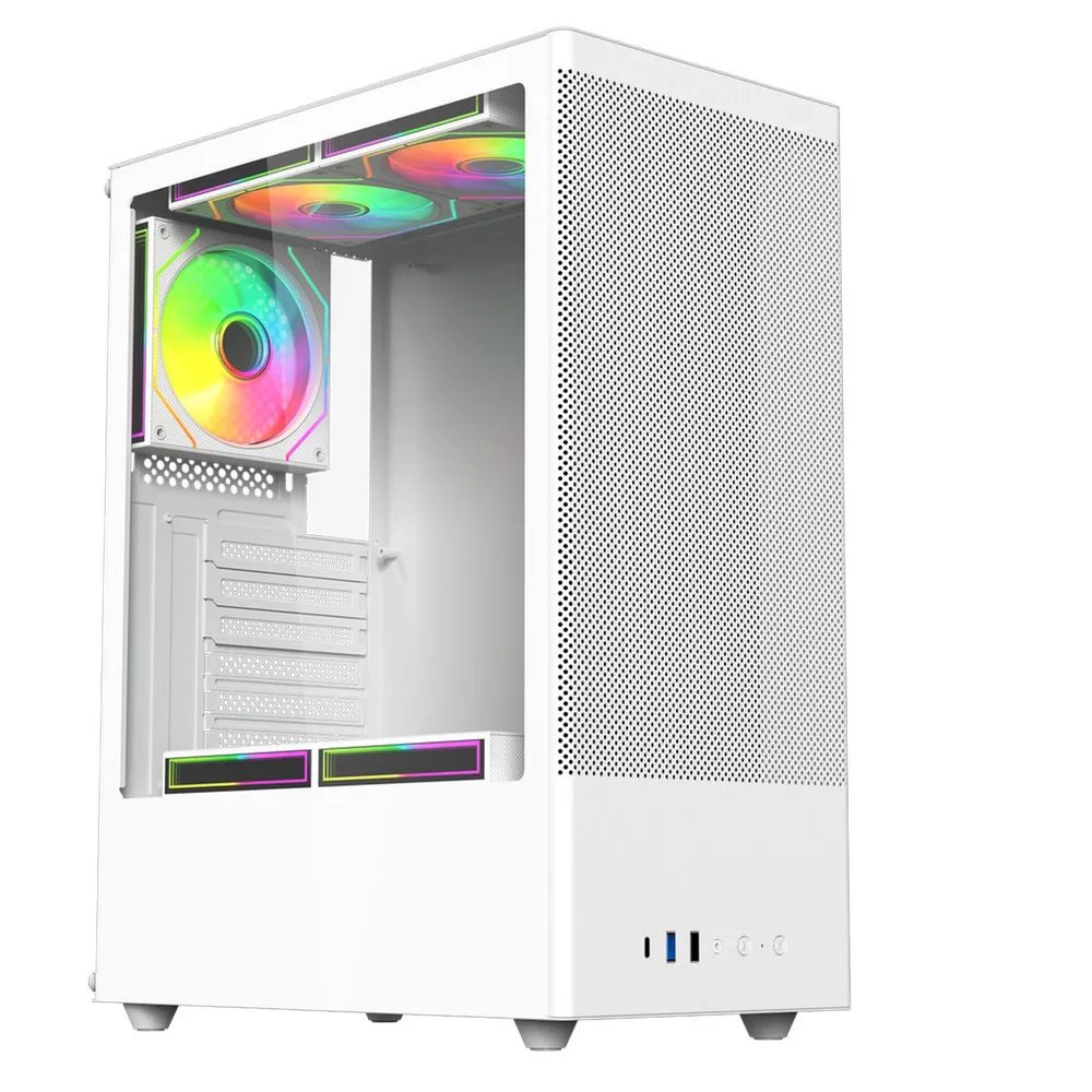 Корпус ACD Citadel 108W (AH-SI2G0W-00) ATX, Type-C + 2XUSB ports + HD audio combo, Mesh, TG, White