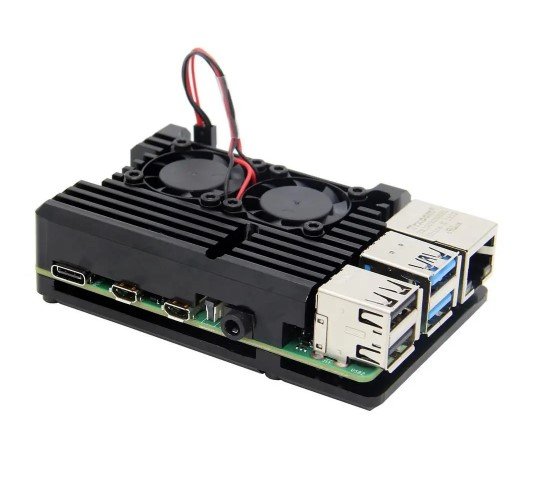 Корпус ACD RA503 Aluminum Case with Double Fans for Raspberry Pi 4B,  Black