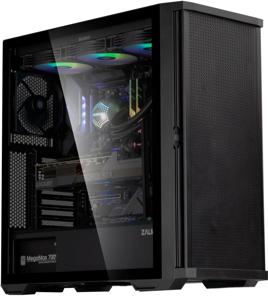 Корпус ZALMAN Z10 (ATX, black, window, 2xUSB3.0, 1xUSB 3.1 Type-C, 3x140mm, 1x120mm)