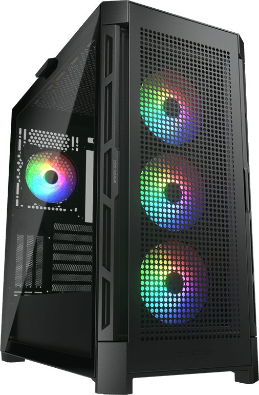 Корпус Cougar Airface Pro RGB Black 4x120MM ARGB Fan, ARGB Fan HUB, без БП, Черный, E-ATX
