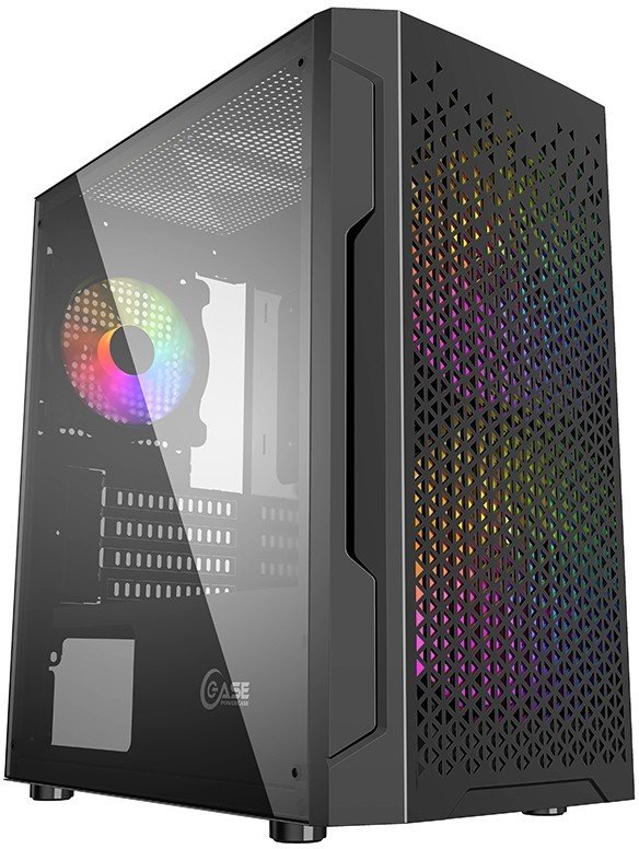 Корпус Powercase CMIMZB-L3 Mistral Micro Z3B Mesh LED, Tempered Glass, 2x 140mm + 1х 120mm 5-color fan, чёрный, mATX (CMIMZB-L3)
