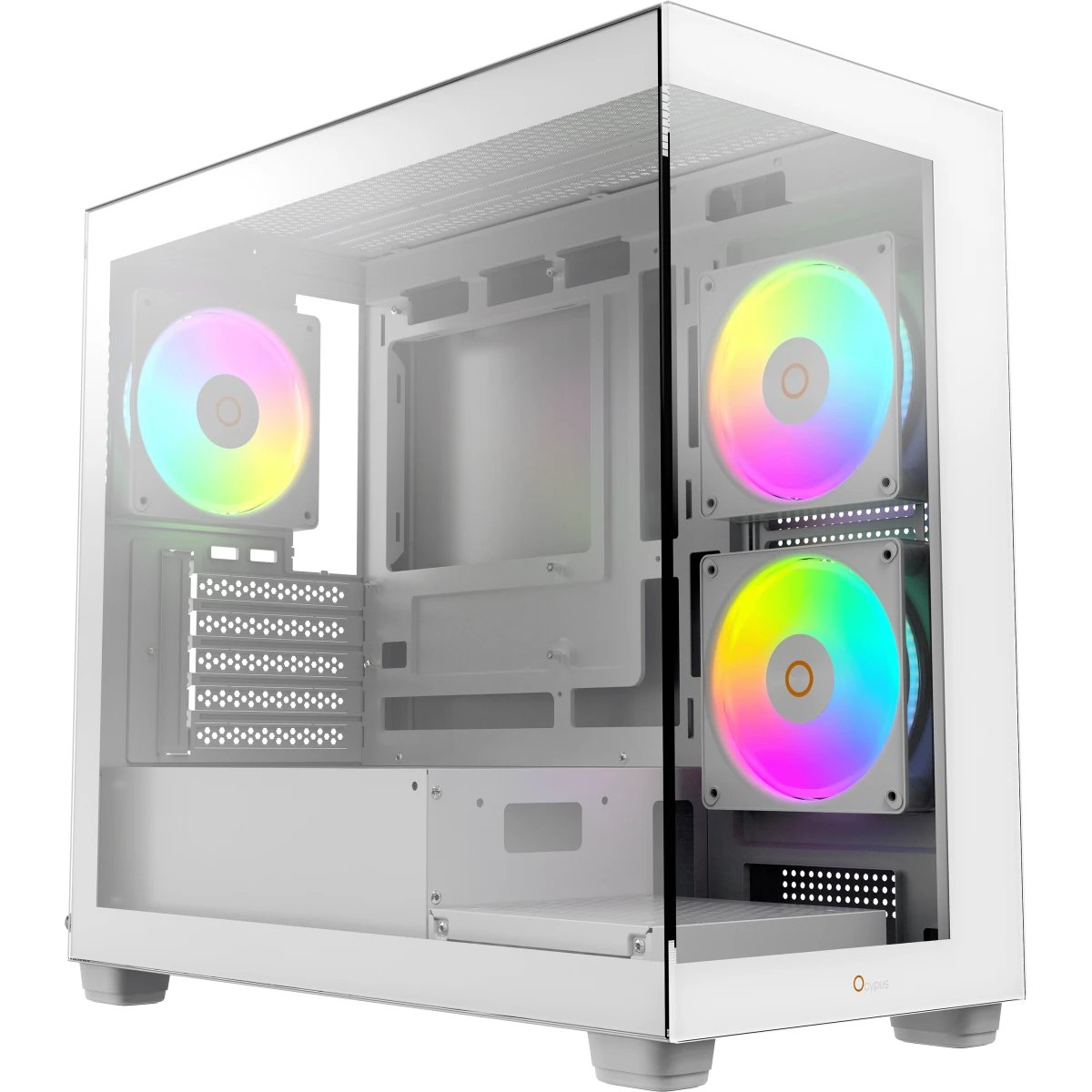 Корпус Ocypus Gamma C52 WH ARGB (Gamma-C52-W-HD300XX-GL) mATX / win / white / 3 ARGB fans / no PSU / Tempered Glass