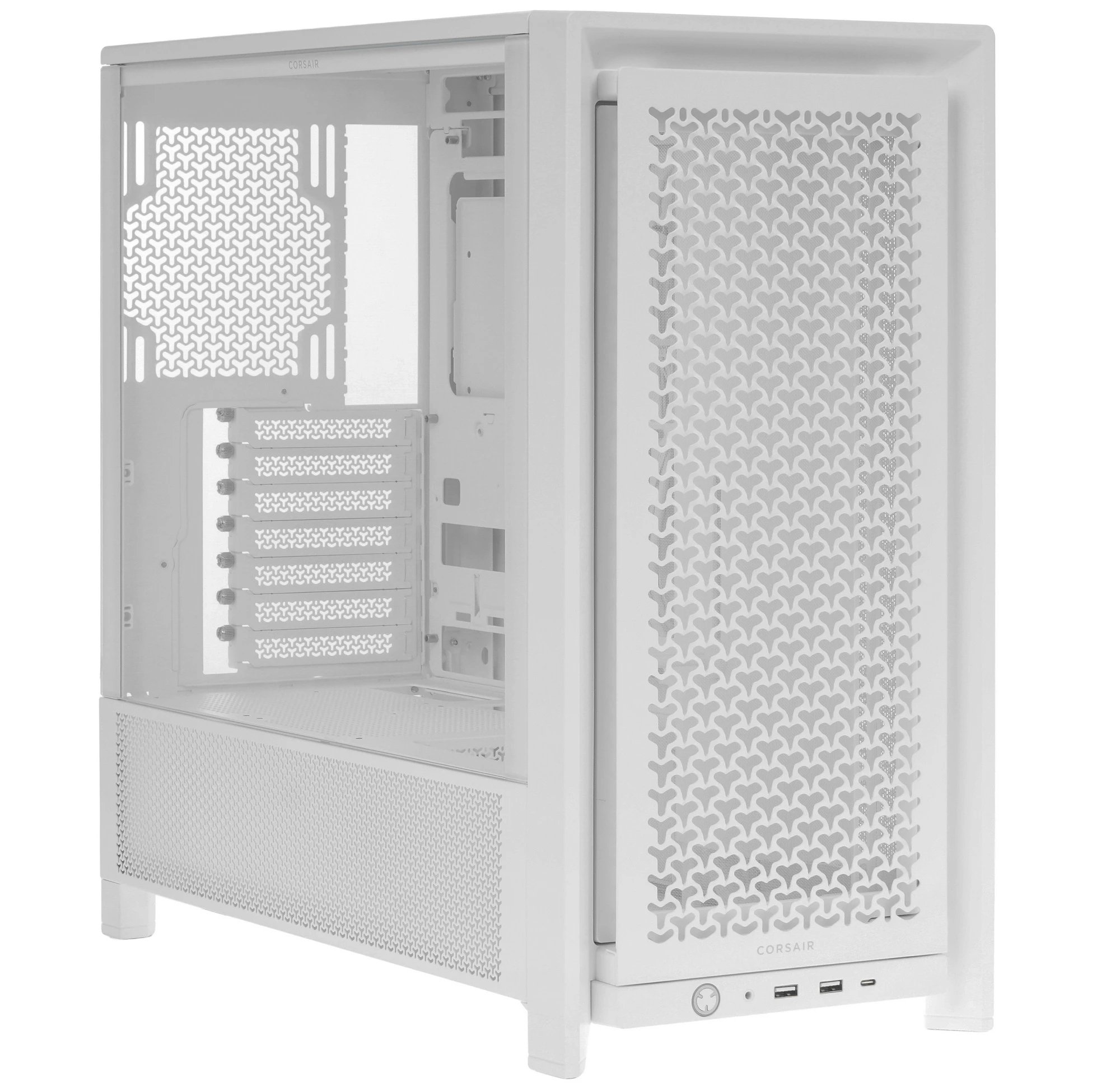 Корпус Corsair Frame 4000D (CC-9011291-WW), без БП Midi-Tower, TG, no fan, 2xUSB-A 3.2, 1xUSB Type-C, E-ATX, ATX, mITX White