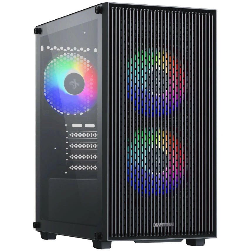 Корпус XASTRA A307M 3FRGB Black (A307M-3FC12F) mATX/Mesh/ tempered glass / 3x 120mm FC120 FRGB fans