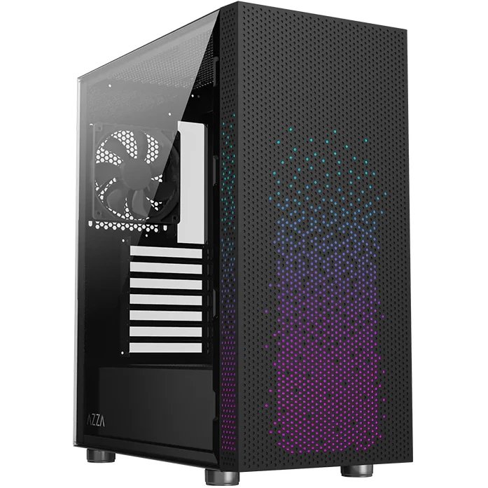 Корпус Azza Celesta F черный (CSAZ-340F Celesta) без БП ATX 5x120mm 5x140mm 2xUSB2.0 1xUSB3.0 audio bott PSU