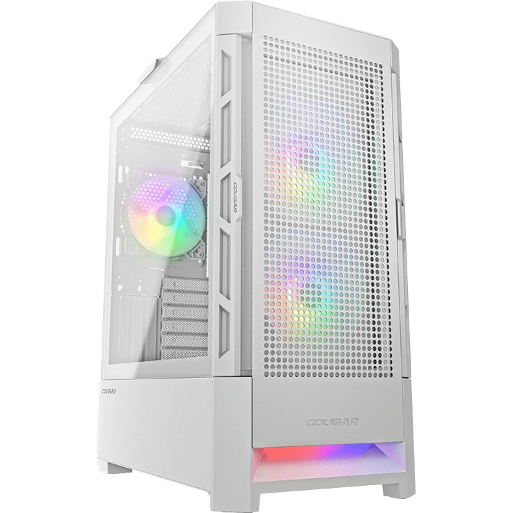 Корпус Cougar Airface RGB White, 2х140мм + 1x120mm ARGB Fan, ARGB Fan Hub, без БП, белый, ATX