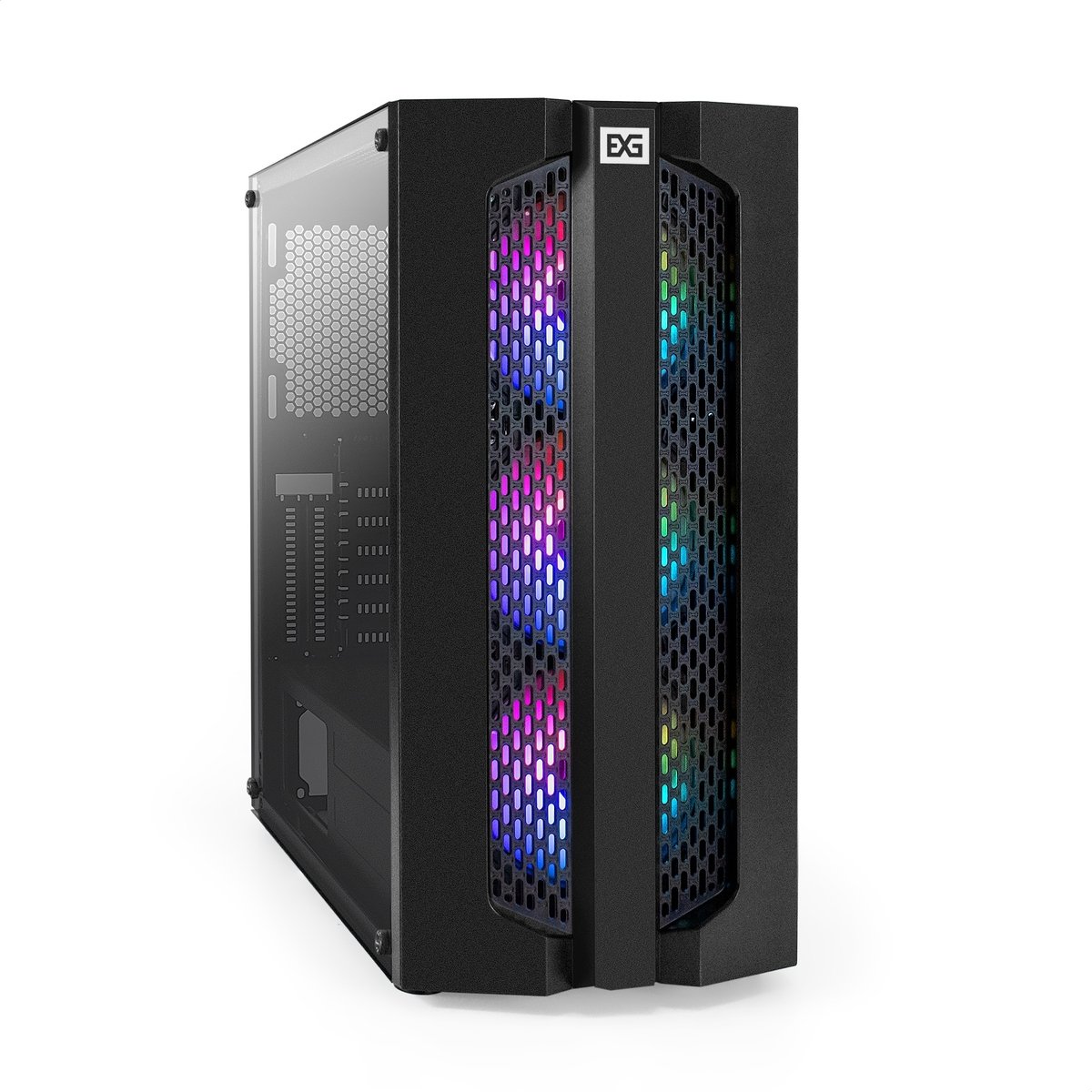 Корпус ExeGate EVO-9205 EX294966RUS Miditower (ATX, без БП, с окном, 1*USB+1*USB3.0, аудио, 3 вент. 12см с RGB подсветкой)