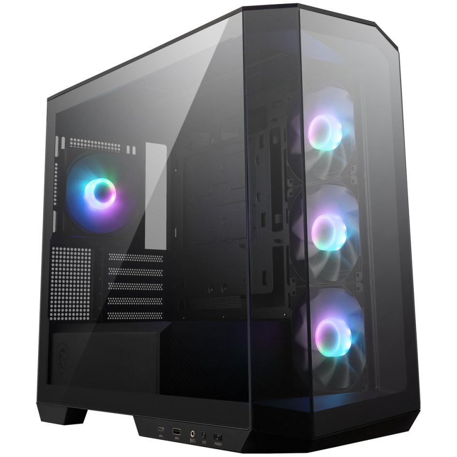 Корпус MSI MAG Pano M100R PZ (306-7G24R21-809), Micro-ATX, 1xUSB 3.2 Gen 1, 1xUSB 3.2 Gen2 Type-C, 4x120mm ARGB Fan, ARGB+PWM Control Board, TG