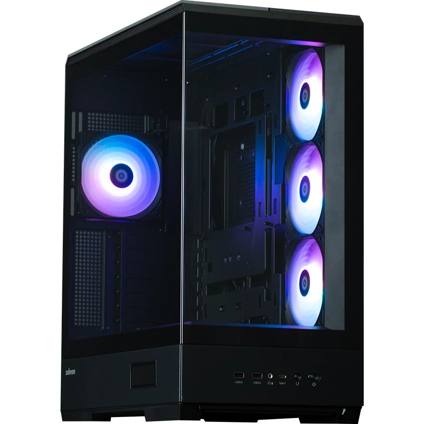Корпус ZALMAN P50 DS Black, без БП, боковое окно (закаленное стекло), черный, ATX