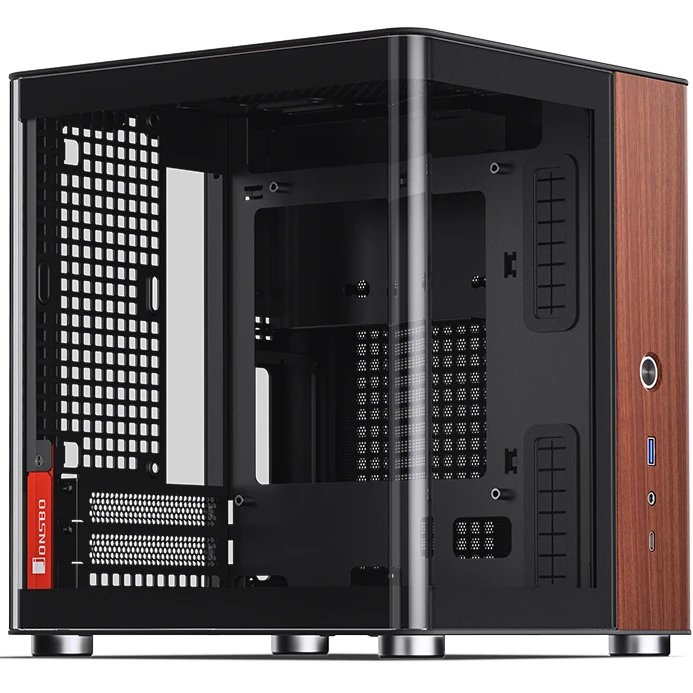 Корпус JONSBO TK-0 Black без БП, боковая панель из зак. стекла (панорама), mini-ITX, SFX, черный