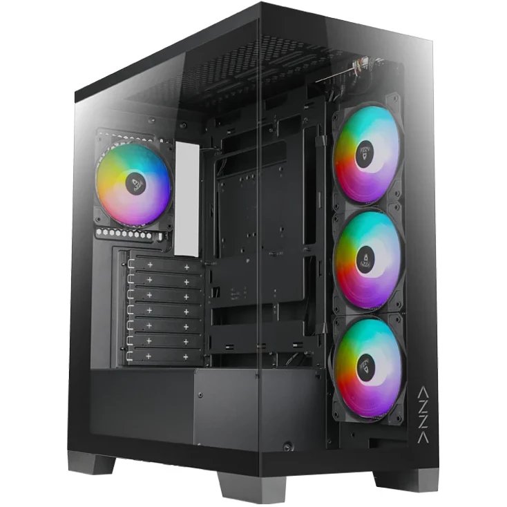 Корпус Azza Cove черный (CSAZ-570B Cove) без БП ATX 4x120mm 1xUSB2.0 1xUSB3.0 1xUSB3.1 audio bott PSU