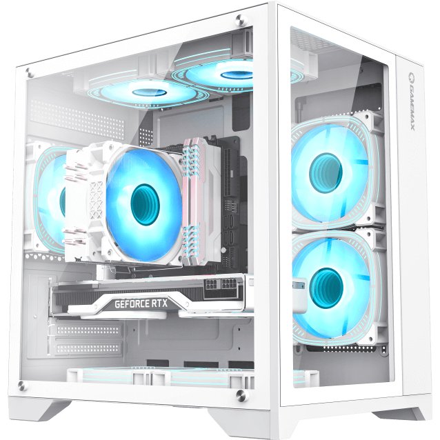 Корпус GameMax Infinity Mini White без БП (Micro ATX, Белый, 1*USB 3.0, 2*USB 2.0, Зак. стекло)
