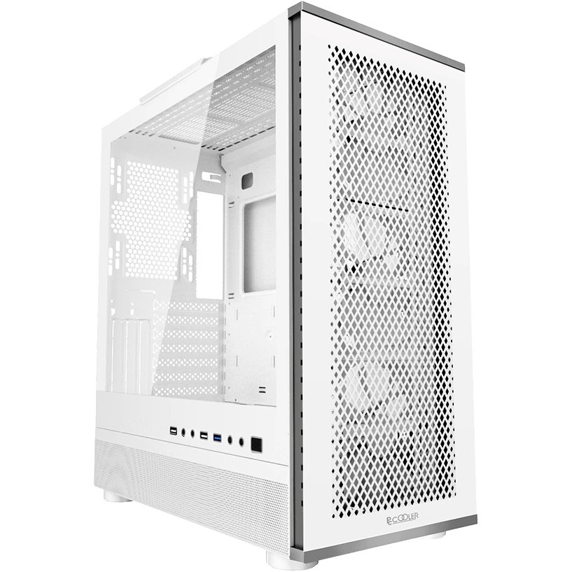 Корпус PcCooler ME200 Mesh WH, без БП, Full Tower, White, TG, SPCC, 3x120mm ARGB E-ATX, ATX, mITX 180/380/220mm 4x2.5", 2x3.5", 7+3xPCI 1