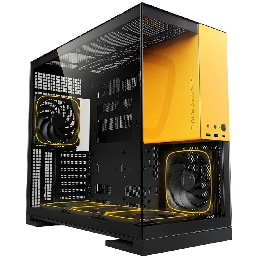 Корпус Geometric Future Model 5 Black Yellow with fans (1AM5WKBY01100) / mid tower, E-ATX / 5x140mm ARGB fans