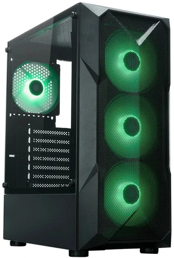 Корпус XASTRA A304 4ARGB-C6 Black (A304-4FC12A-C6) ATX/Mesh/half-size TG/4x120mm ARGB FC fans/Argb+PWM HUB 6port