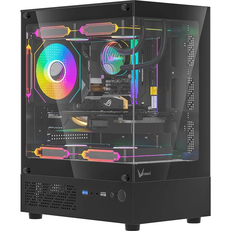 Корпус Formula Crystal Z1CM черный без БП mATX 5x120mm 1xUSB3.0 audio bott PSU