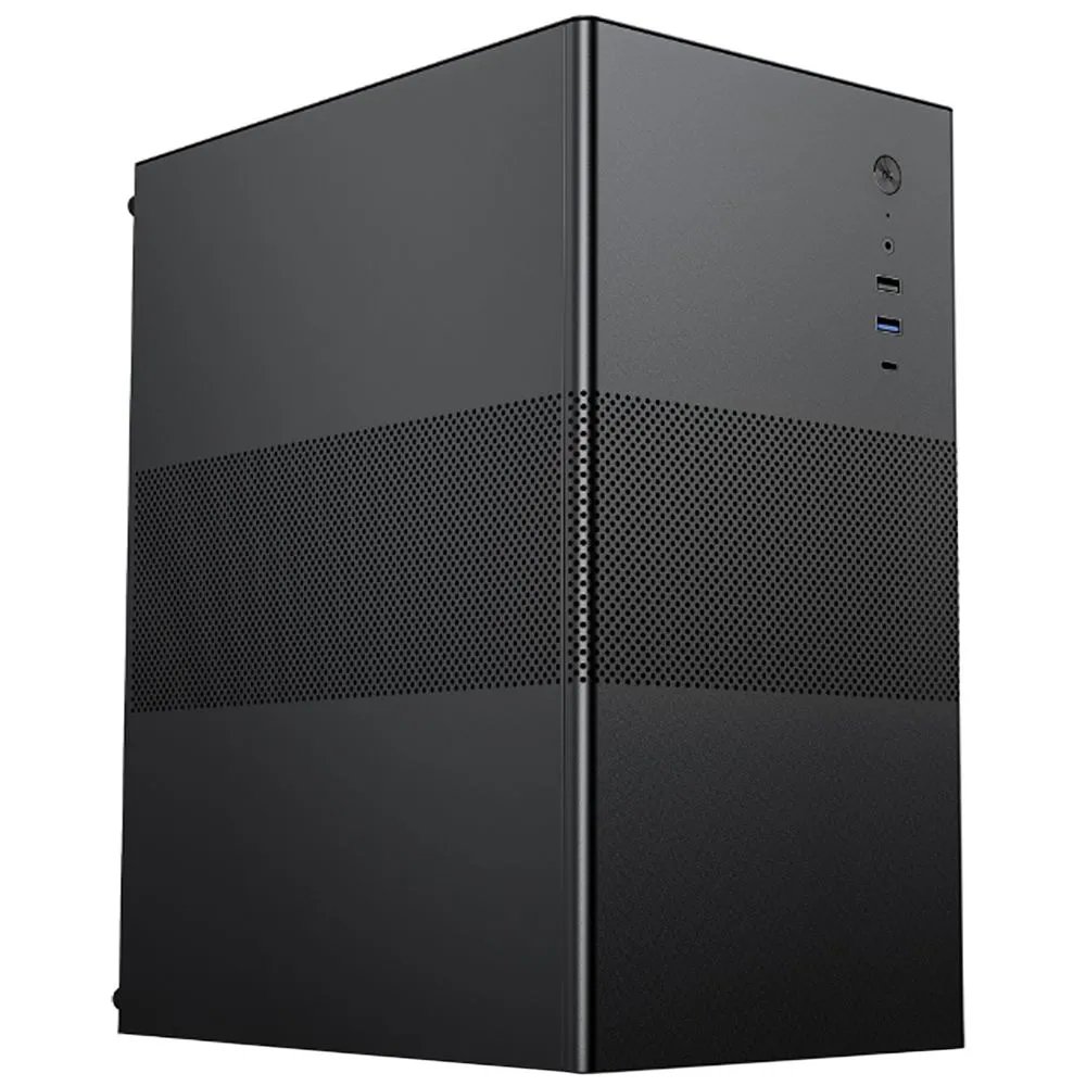 Корпус ACD Coffer 109B (MO-SI100-00) mATX, Type-C + USB3.0 + USB ports + HD audio combo, Mesh, Black.