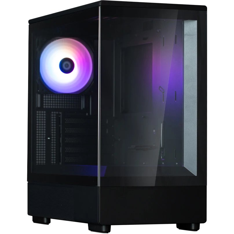 Корпус ZALMAN P10, mATX, Black, Window, 2x3.5", 3x2.5", 1xUSB Type-C, 1xUSB3.0, Rear 1x120mm ARGB