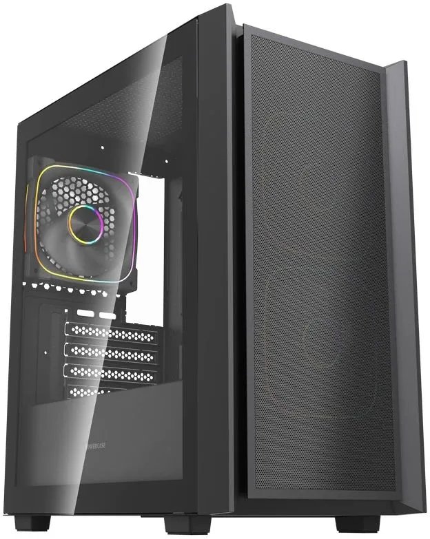 Корпус Powercase Mistral SM03 ARGB (CMMSM03B-A3), Tempered Glass, 3x120mm ARGB PWM fans, чёрный, mATX