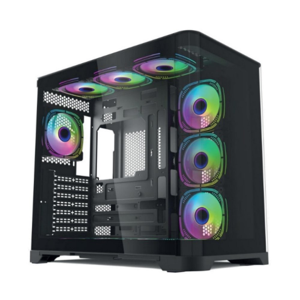 Корпус Forza FZ-G42B Seaview TG ATX Case, black, w/o psu, Curved Tempered glass front panel, 1x3,5", 3x2,5"