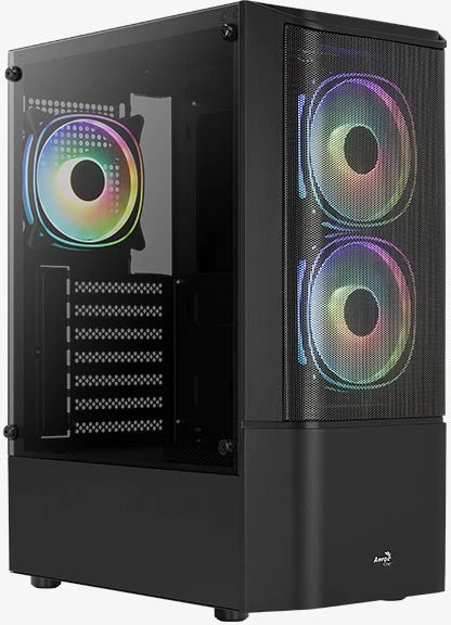 Корпус AeroCool Quantum Mesh-G-BK-v3 (4710562758580) черный, ATX, без БП, USB 3.0, 2*USB 2.0, HD Audio