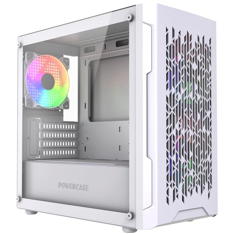 Корпус Powercase Mistral Micro D3W ARGB V2 (CMMDW-A3-V2), Tempered Glass, 2x 140mm ARGB PWM+1x 120mm ARGB PWM, белый, mATX