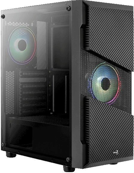 Корпус AeroCool Menace Saturn RGB (4710562754186) черный, ATX, без БП, с окном, 2*USB 3.0, audio