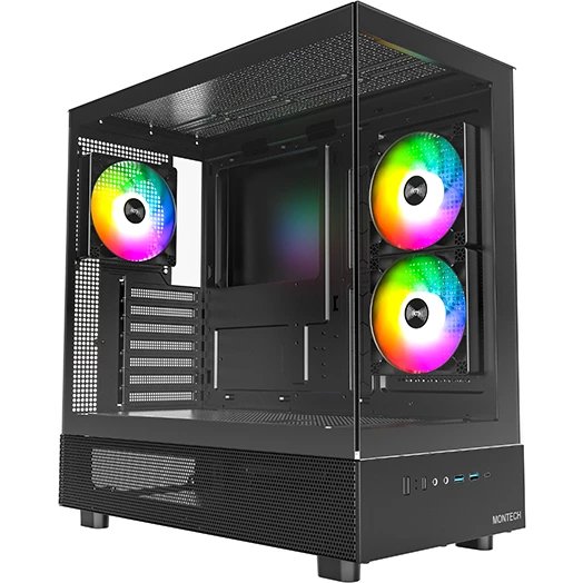 Корпус Montech XR Black (XRB) / ATX / 3x120mm ARGB fans