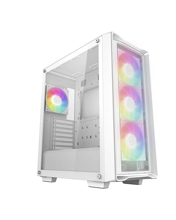 Корпус Deepcool CC560 Mesh V2 WH без БП, боковое окно (закаленное стекло), 3x120мм ARGB LED вентилятор спереди и 1x120мм ARGB LED вентилятор сзади