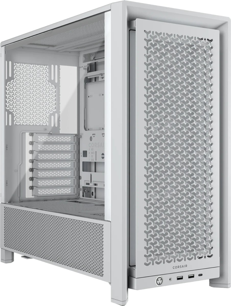 Корпус Corsair Frame 4000D RS (CC-9011313-WW), без БП, Midi-Tower, TG, 3x120mm, 2xUSB-A 3.2, 1xUSB Type-C, E-ATX, ATX, mITX White