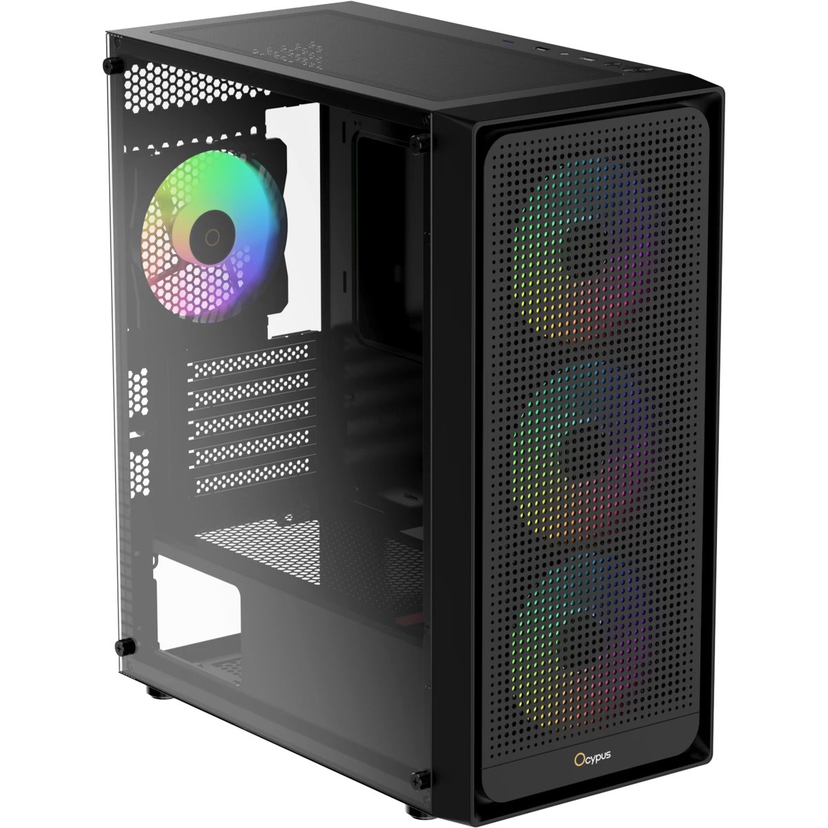Корпус Ocypus Gamma C50 BK ARGB, MATX, USB3.0*1+USB2.0*2, FRONT 3x120mm ARGB, REAR 1x120mm ARGB