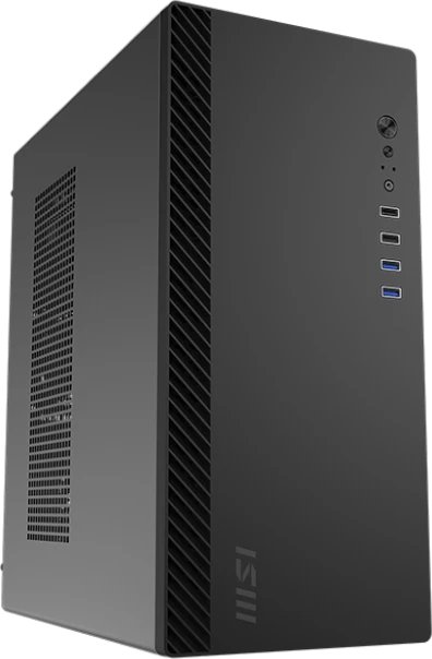 Корпус MSI Pro Shield M100P (306-7G31M21-HH9), без БП, Midi-Tower, 1x80mm, 2xUSB 3.2, 2.0, mATX, mITX Black