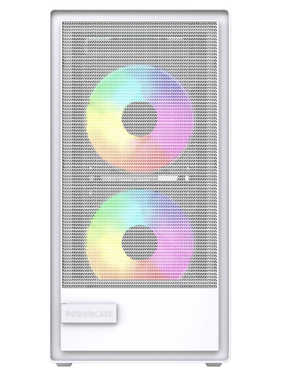 Корпус Powercase Mistral SM02 ARGB (CMMSM02W-A3), Tempered Glass, 3x120mm ARGB PWM fans, белый, mATX