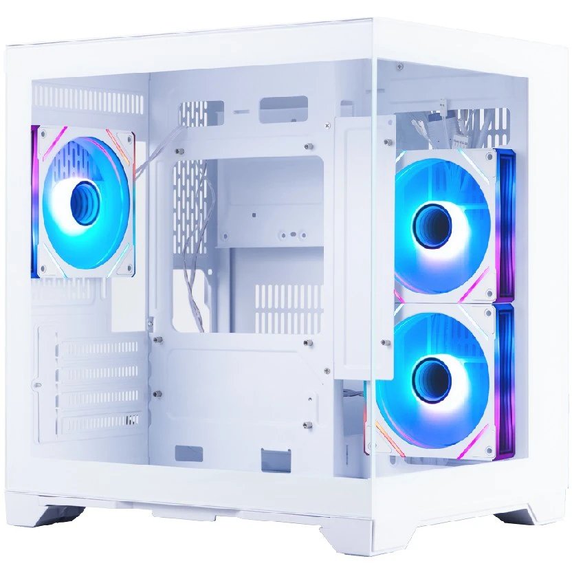 Корпус 1STPLAYER Megaview MV5-TP ARGB White(MV5-TP-WH-2FC7R-W-1FC7-W) mATX