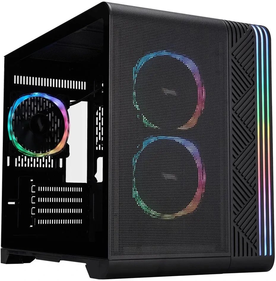 Корпус 1STPLAYER VT6 ARGB Black (VT6-BK-3FS7) / mATX / 3x120mm ARGB fans