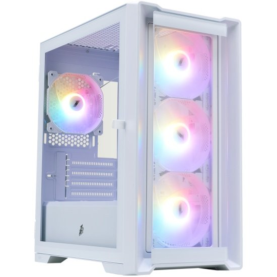 Корпус 1STPLAYER Trilobite T4-G Glass FRGB White (T4-G-WH-4F1-W) / mATX / 4x120mm FRGB fans