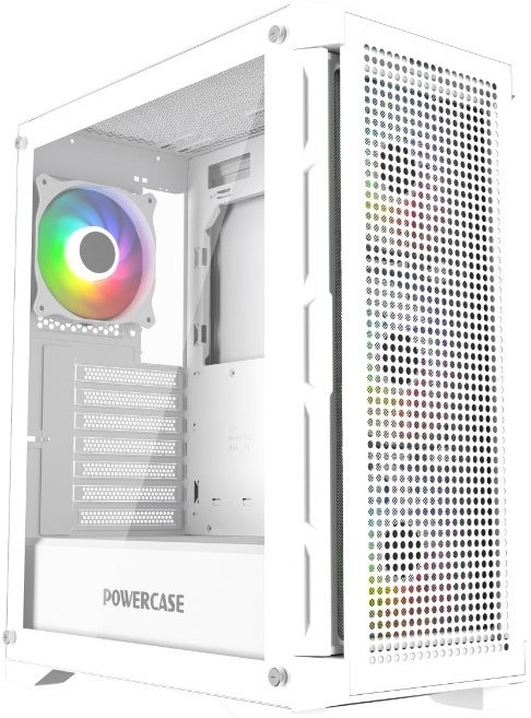 Корпус Powercase Ultimate White (CUW-A4), Tempered Glass, 4x 120mm ARGB fans, ARGB HUB, белый, ATX