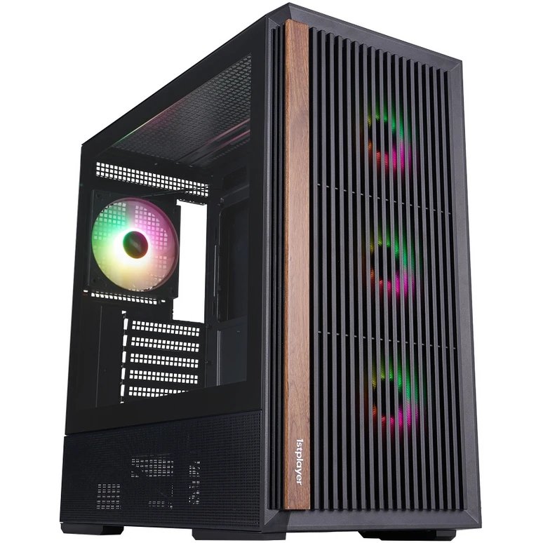 Корпус 1STPLAYER WD7 ARGB Black (WD7-BK-4FA7-2FA7R) / ATX / 6x120mm ARGB fans