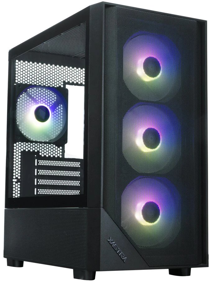 Корпус XASTRA A401M 4ARGB-V2 Black (A401M-V2-4FC12A) mATX/Mesh /ScrewlessTG+mesh panel/ 4x120mm ARGB PWM FC fans
