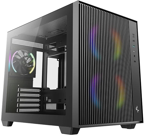 Корпус Deepcool CG330 Mesh 3F, 2x140mm ARGB Fan, 1x120mm ARGB Fan, mini-ITX, mATX, черный